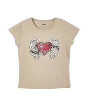 RHINESTONE HEART AND WING S/S BABY TEE