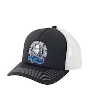 CHEERFUL LOGO AND FACE TRUCKER CAP