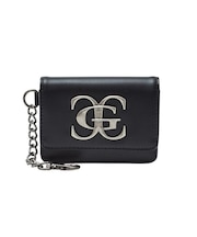 METAL XG EMBLEM FAUX LEATHER CARD CASE