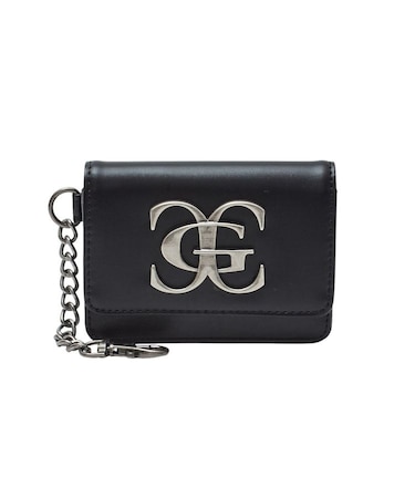 METAL XG EMBLEM FAUX LEATHER CARD CASE