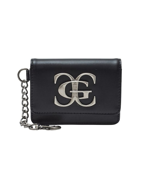 METAL XG EMBLEM FAUX LEATHER CARD CASE