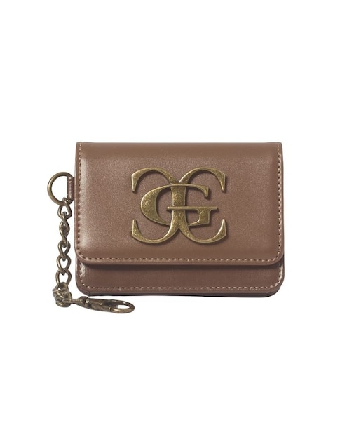 METAL XG EMBLEM FAUX LEATHER CARD CASE