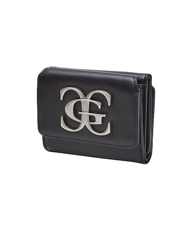 METAL XG EMBLEM FAUX LEATHER MINI WALLET