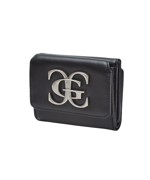 METAL XG EMBLEM FAUX LEATHER MINI WALLET
