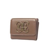 METAL XG EMBLEM FAUX LEATHER MINI WALLET