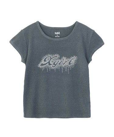 FADED DROP RHINESTONE LOGO S/S BABY TEE