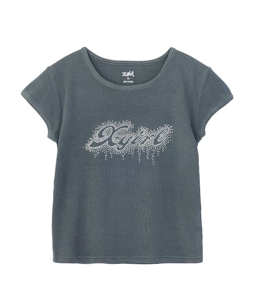 FADED DROP RHINESTONE LOGO S/S BABY TEE