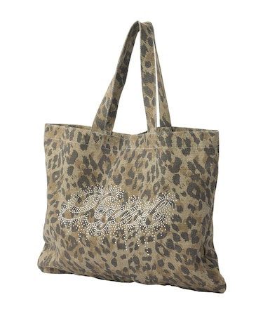 RHINESTONE LOGO BIG TOTE BAG