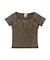 FADED HENLEY NECK S/S COMPACT TOP
