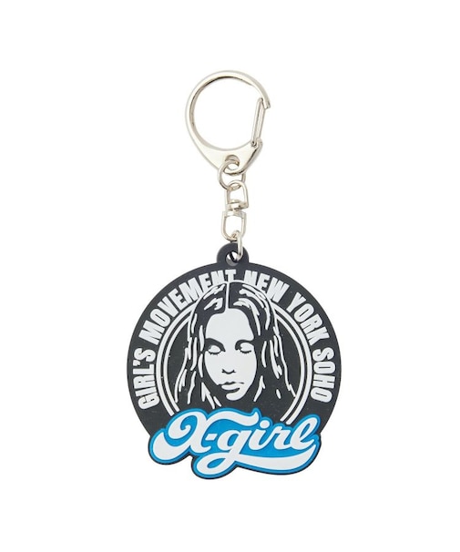 CHEERFUL LOGO AND FACE RUBBER KEY CHARM
