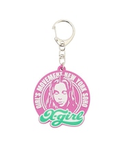 CHEERFUL LOGO AND FACE RUBBER KEY CHARM