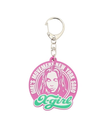 CHEERFUL LOGO AND FACE RUBBER KEY CHARM