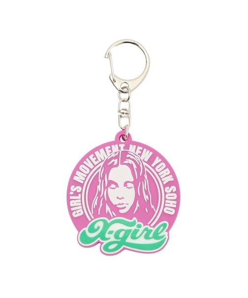 CHEERFUL LOGO AND FACE RUBBER KEY CHARM