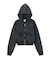 FADED CUT OFF COMPACT ZIP UP SWEWAT HOODIE