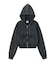 FADED CUT OFF COMPACT ZIP UP SWEWAT HOODIE