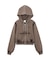 FADED CUT OFF COMPACT ZIP UP SWEWAT HOODIE