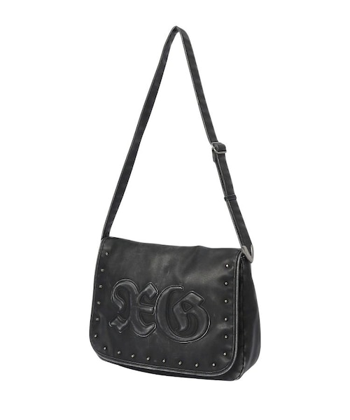 XG Shoulder Bag ショルダーバッグ 公式限定品 XG LOGO PATCH STUDDED FAUX LEATHER SHOULDER BAG｜エックスガールの
