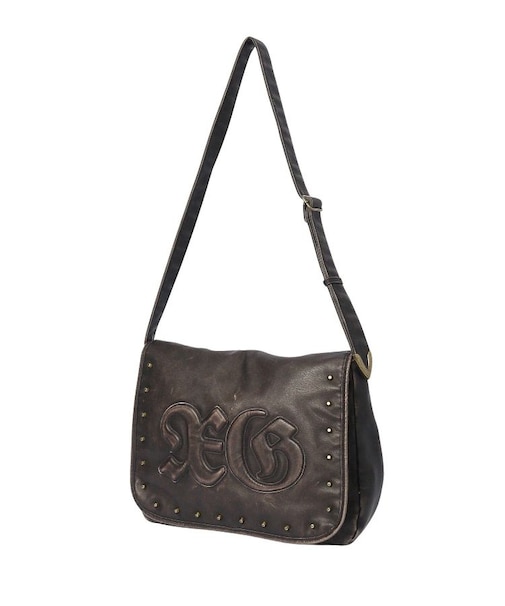 XG LOGO PATCH STUDDED FAUX LEATHER SHOULDER BAG