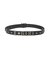 METAL LOGO STUDDED FAUX LEATHER BELT