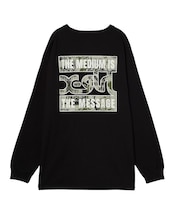 BRUSHED COLLAGE GRAPHIC LOGO L/S BIG TEE DRESS