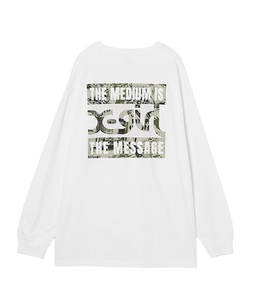 BRUSHED COLLAGE GRAPHIC LOGO L/S BIG TEE DRESS
