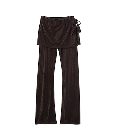 LAYERED STYLE VELOUR PANTS