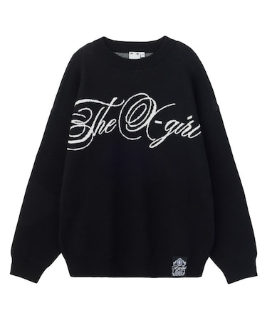 SCRIPT LOGO JACQUARD KNIT TOP