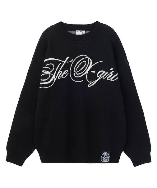 SCRIPT LOGO JACQUARD KNIT TOP