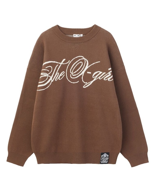 SCRIPT LOGO JACQUARD KNIT TOP