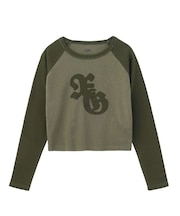 PIGMENT DYED PATCH RAGLAN L/S BABY TEE