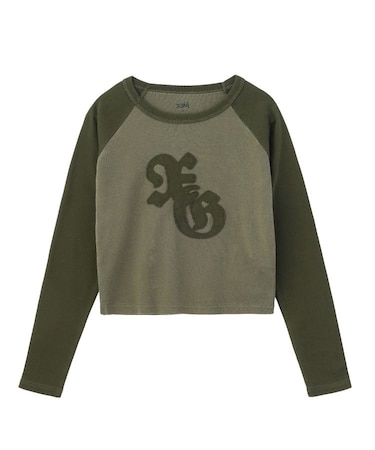 PIGMENT DYED PATCH RAGLAN L/S BABY TEE