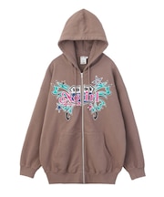 BUTTERFLY EMBLEM ZIP UP SWEAT HOODIE