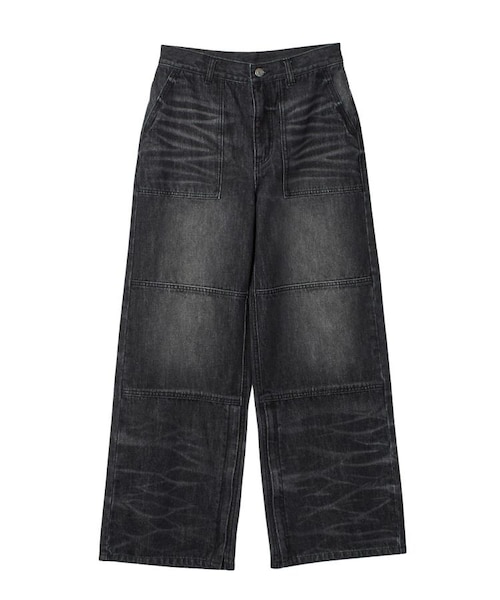FADED WIDE LEG FLARE DENIM PANTS｜エックスガールの通販｜&mall