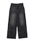 FADED WIDE LEG FLARE DENIM PANTS