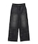 FADED WIDE LEG FLARE DENIM PANTS