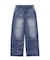 FADED WIDE LEG FLARE DENIM PANTS