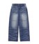 FADED WIDE LEG FLARE DENIM PANTS