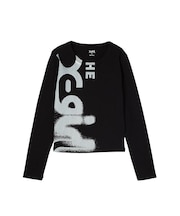HEAVY DISTRESSED LOGO L/S BABY TEE