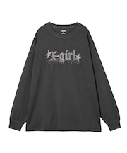 FADED RHINESTONE STARDUST LOGO L/S BIG TEE DRESS