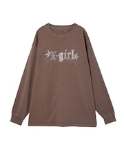 FADED RHINESTONE STARDUST LOGO L/S BIG TEE DRESS