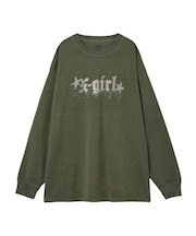 FADED RHINESTONE STARDUST LOGO L/S BIG TEE DRESS