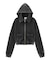 FADED SWEAT AND RIB ZIP UP COMPACT HOODIE