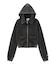 FADED SWEAT AND RIB ZIP UP COMPACT HOODIE