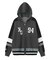 NUMBER AND LOGO JACQUARD ZIP UP KNIT TOP