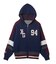 NUMBER AND LOGO JACQUARD ZIP UP KNIT TOP