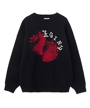 STRAWBERRY AND LOGO JACQUARD KNIT TOP
