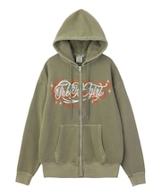 LETTERING SPRAY LOGO ZIP UP SWEAT HOODIE