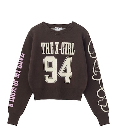 NUMBER JACQUARD COMPACT KNIT TOP