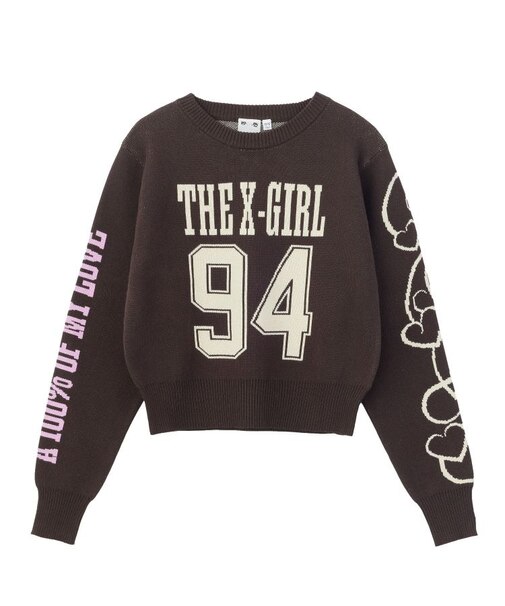 NUMBER JACQUARD COMPACT KNIT TOP