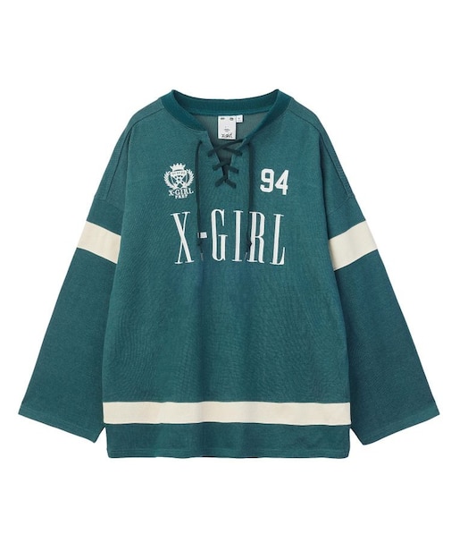 LACED UP FOOTBALL L/S TOP